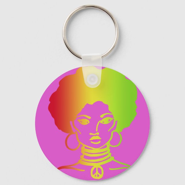 AFROLICOUS PINK KEY CHAIN SCHLÜSSELANHÄNGER (Vorderseite)