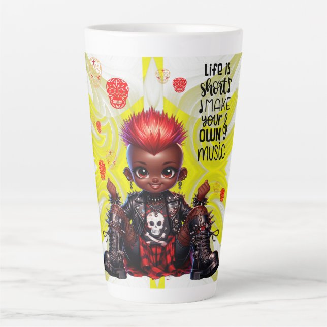 Afropunk Make Music Latte Tasse (Vorderseite)