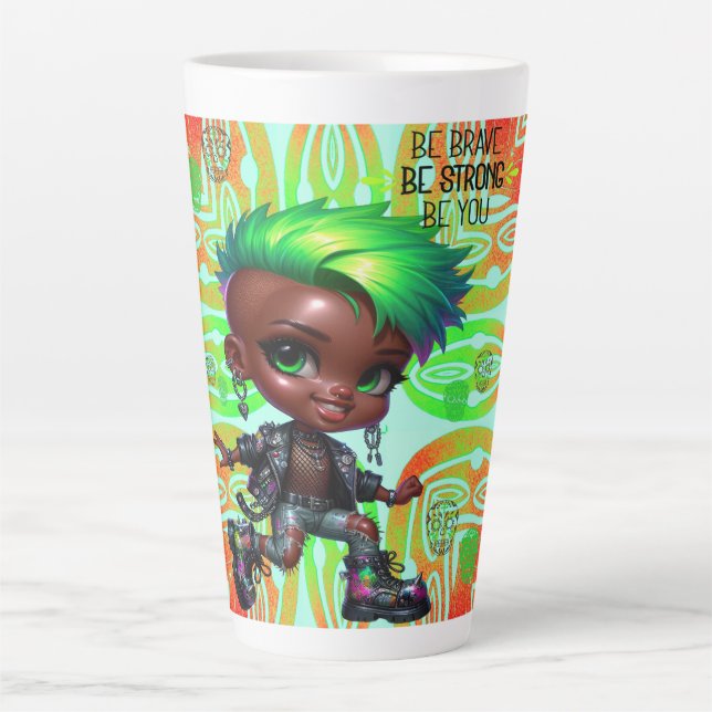 Afropunk sei tapfer Latte Tasse (Vorderseite)