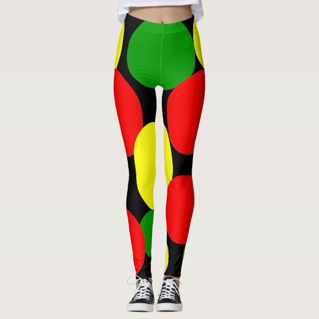 Afrozentric Polka Dots Leggings (Vorderseite)