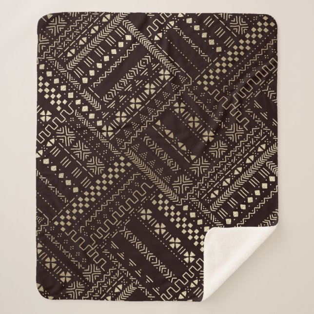 Afrozentrische Elegance für ein gemütliches Leben Sherpadecke (Vorderseite)