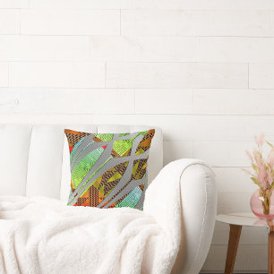 Afrozentrische Harmonie: Multicolor Geometrisch Kissen