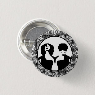 Afrozentrische Kunst Abstrakt Black Women Button