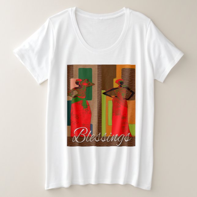 Afrozentrische Kunst Große Größe T-Shirt (Design vorne)