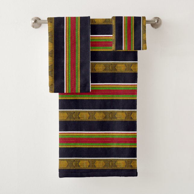 Afrozentrische Musterschrift Badhandtuch Set (Insitu)