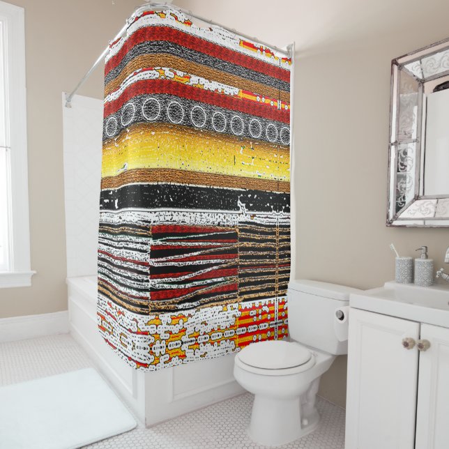 Afrozentrische Rustikale Patina Duschvorhang (Beispiel)