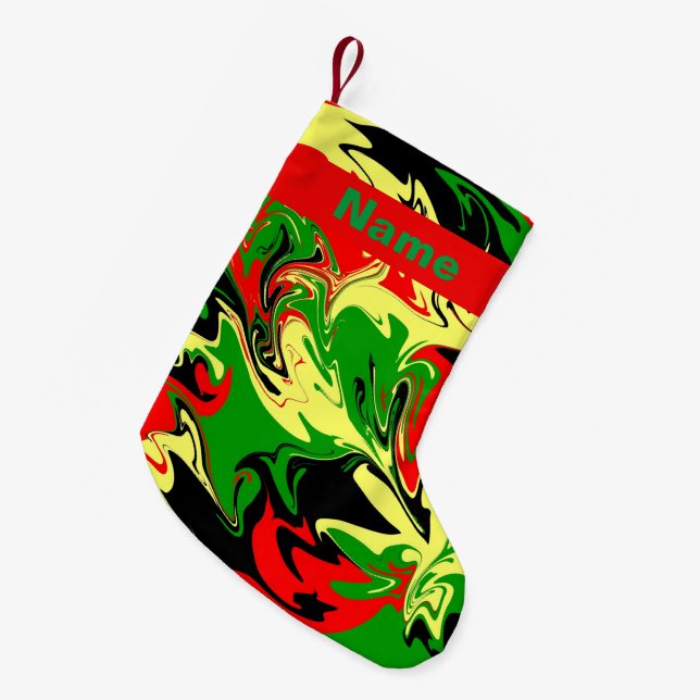 Afrozentrische Wirbel Kleiner Weihnachtsstrumpf (Vorderansicht (hängend))
