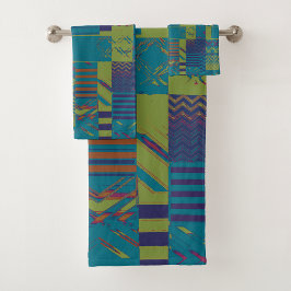 Afrozentrischer geometrischer Druck Badhandtuch Set