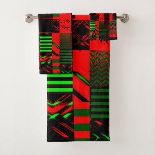 Afrozentrischer geometrischer Druck Badhandtuch Set