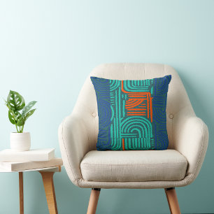 Afrozentrisches geometrisches grafisches Motiv Kissen