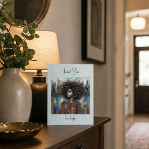 Afrozentrisches Porträt Moderne Kunst Stadtlandsch Dankeskarte