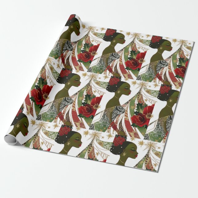 Afrozentrisches Wrapping Paper Roll Geschenkpapier (Ungerollt)