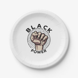 Afrozentristischer Schwarzer Power Pappteller