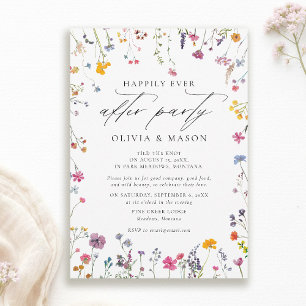 After Party Wildflower-Garten Aquarell-Hochzeit Einladung