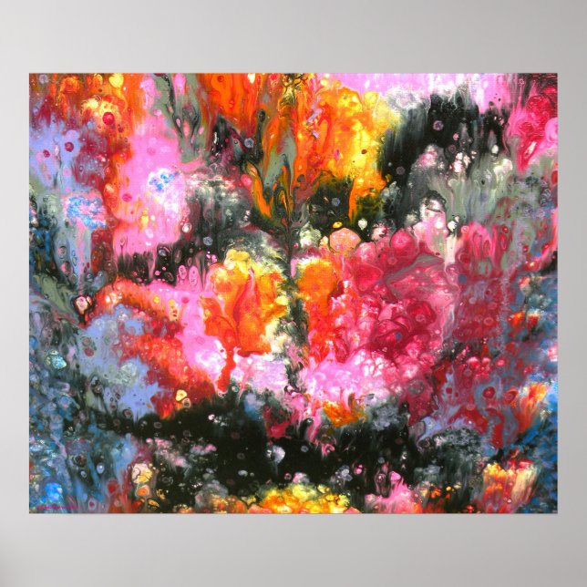 "After rain sunset window", abstract, psychedelic Poster (Vorne)