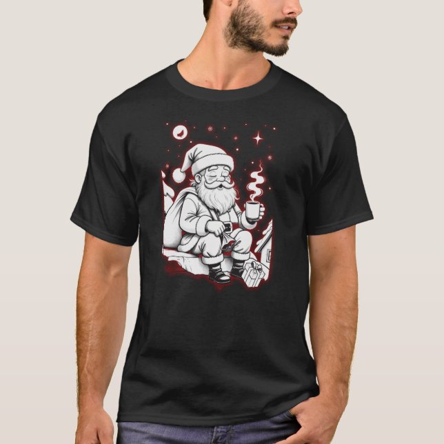 After the Deliveries – Tired Santa Line Ar T-Shirt (Vorderseite)
