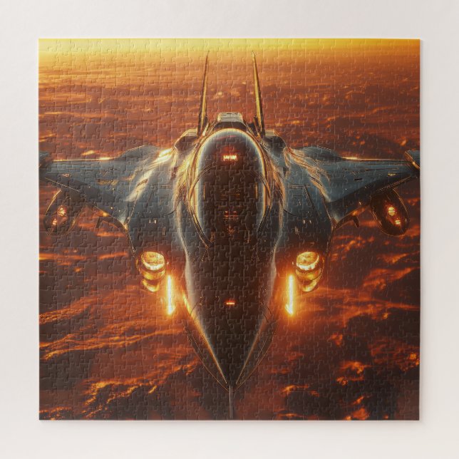 Afterburner Jet bei Sunset - Aviation Puzzle (Vertikal)