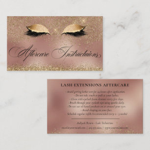 Aftercare-Anleitung Luxus-Gold-Kupfer-Lash-Pflege Visitenkarte