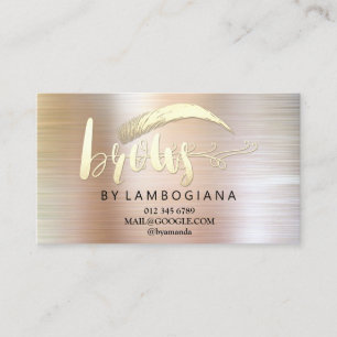 Aftercare Brows Rose Gold Logo Microblading Busine Visitenkarte
