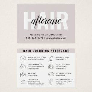 Aftercare Business Card zum Färben von Haaren