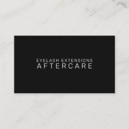 Aftercare Instructions Card for Lash Extensions Visitenkarte