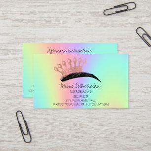 Aftercare Instructions Eyebrow Crown Rose Holograp Visitenkarte