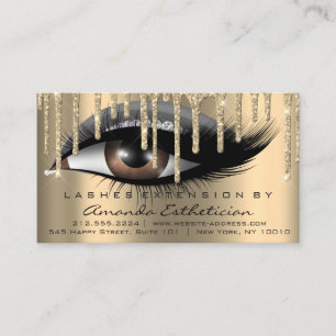 Aftercare Instructions Eyelash Extension Gray Gold Visitenkarte