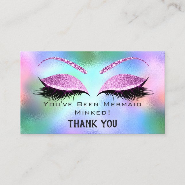 Aftercare Instructions Eyelash Holographic Visitenkarte (Vorderseite)