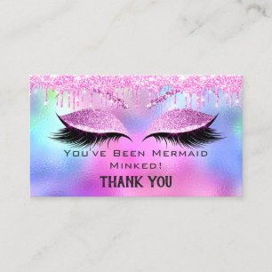 Aftercare Instructions Eyelash Pink Holograph Trop Visitenkarte