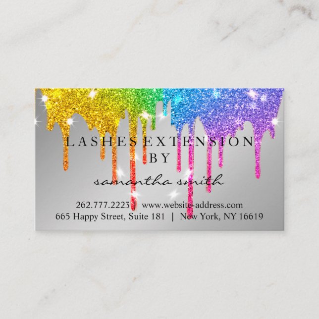 Aftercare Instructions Lash Gold Tropfens Spark Visitenkarte (Vorderseite)