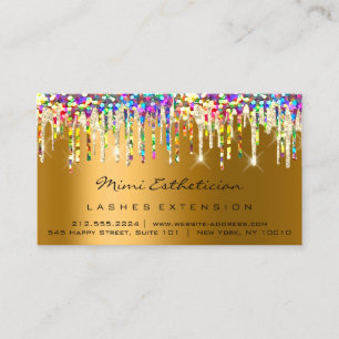 Aftercare Instructions Lash Rose Holograph Gold Visitenkarte
