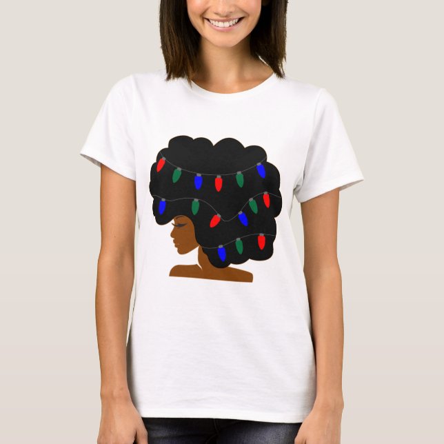 AfterChristmas Lights Natural Hair T-Shirt (Vorderseite)