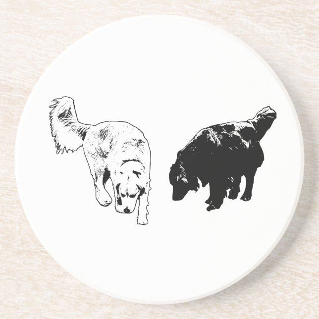 Afterglow Edge — Retriever Duo Getränkeuntersetzer (Vorne)