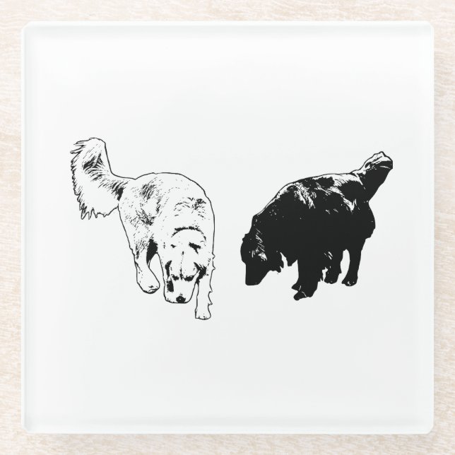 Afterglow Edge — Retriever Duo Glasuntersetzer (Vorderseite)