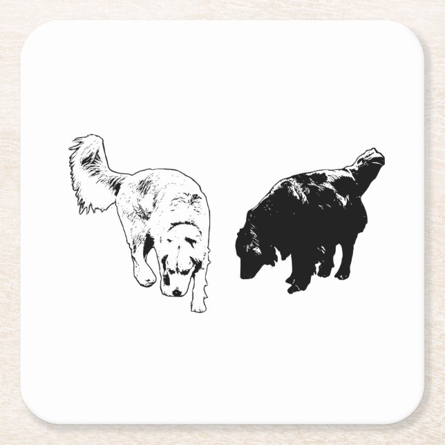 Afterglow Edge — Retriever Duo Rechteckiger Pappuntersetzer (Vorderseite)
