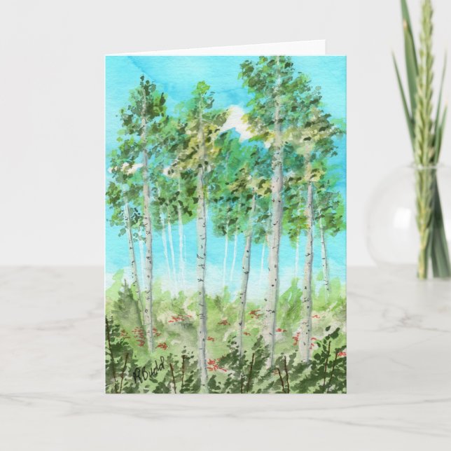 Afternoon Aspens Dankeskarte (Vorderseite)