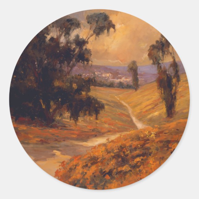 Afternoon Walk II Runder Aufkleber (Vorderseite)