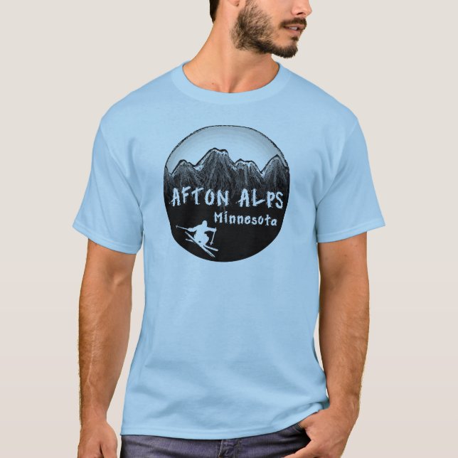 Afton Alpen-Minnesota-Skifahrer T-Shirt (Vorderseite)