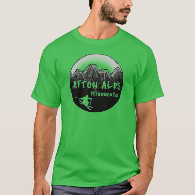 Afton Alps Minnesota Skier T-Shirt (Vorderseite)
