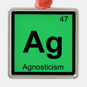 Ag - Agnostik Philosophie Chemie Symbol Ornament Aus Metall