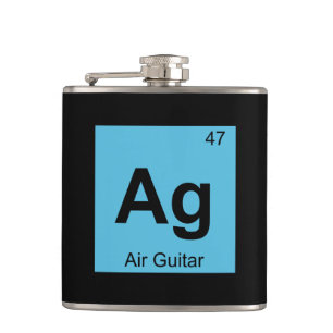 Ag - Air Guitar Music Chemistry Periodic Table Flachmann
