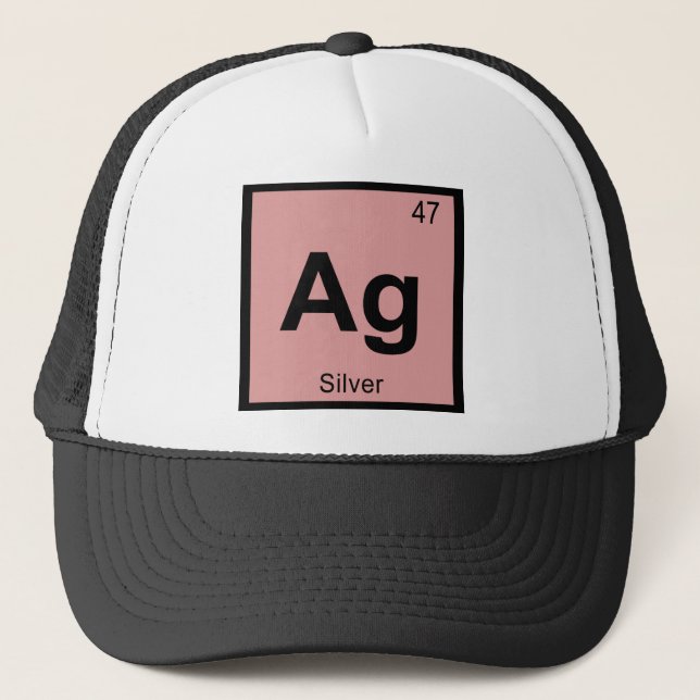 Ag - Silver Chemistry Periodic Table Symbol Truckerkappe (Vorderseite)
