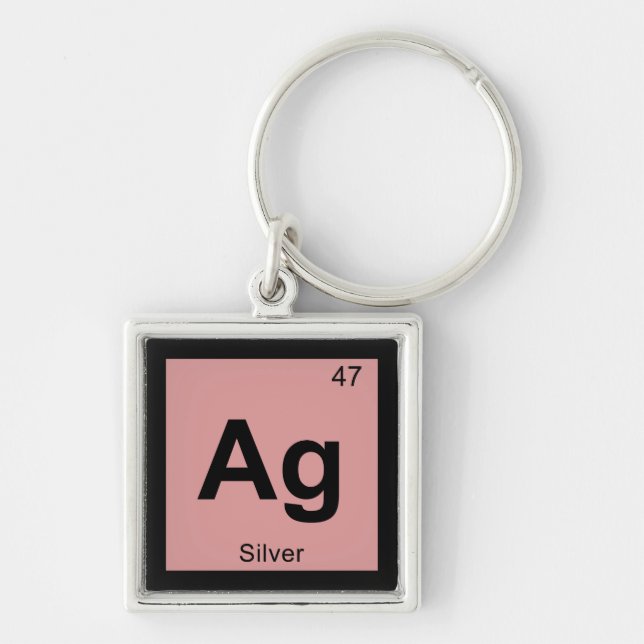 Ag - Silver Chemistry Periodisches Tabellensymbol Schlüsselanhänger (Vorne)