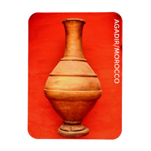 Agadir morocco medina wood vase jar volksislamic b magnet