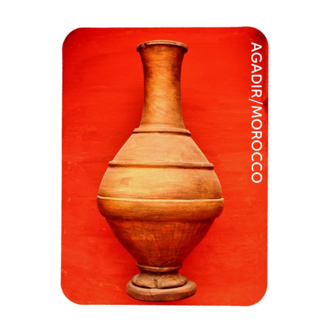 Agadir morocco medina wood vase jar volksislamic b magnet (Vertikal)