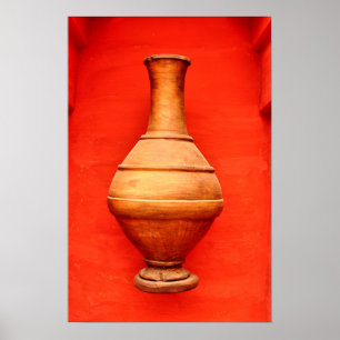Agadir morocco medina wood vase jar volksislamic b poster