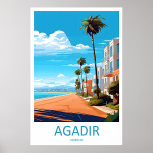 Agadir Reise Druck Wandkunst Agadir Wandbehang Poster