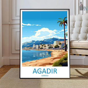 Agadir Reise Druck Wandkunst Agadir Wandbehang Poster