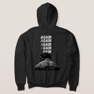 AGAIN Gym Motivation Rückenprint Fitness Hoodie