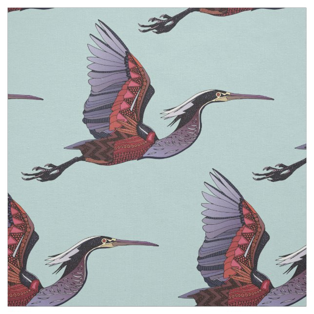 Agami heron celadon blau stoff (Muster)